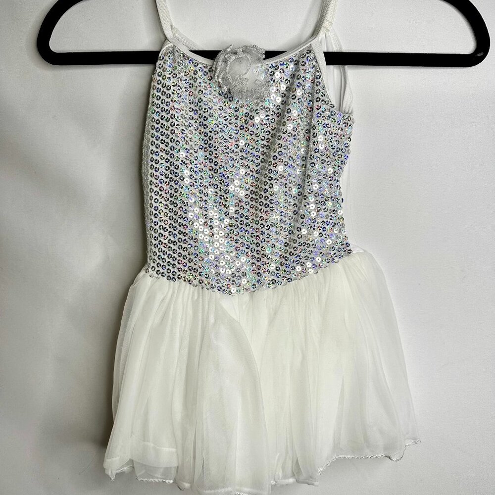 White Sequin Dance Dress